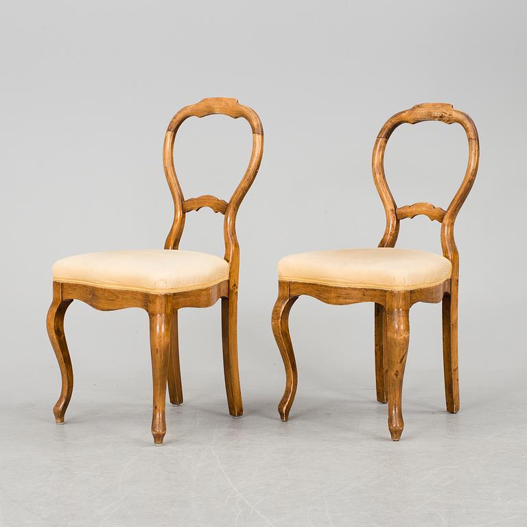 A set of six late 19th century chairs.