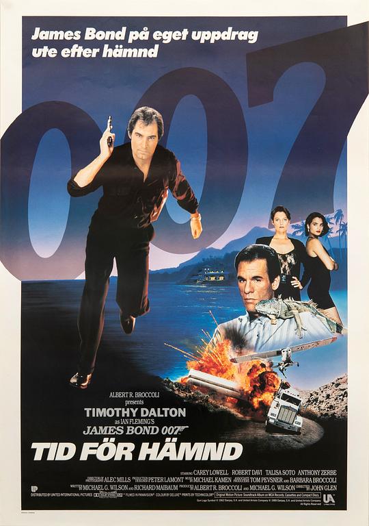 Filmaffisch, James Bond, "Tid För Hämnd" ("License To Kill").