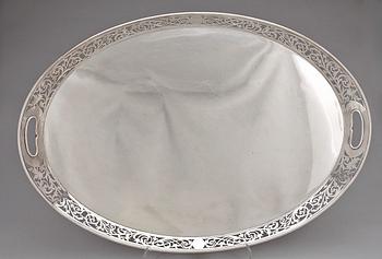 BRICKA, nysilver, A.G. Dufva, Stockholm, omkring sekelskiftet år 1900.