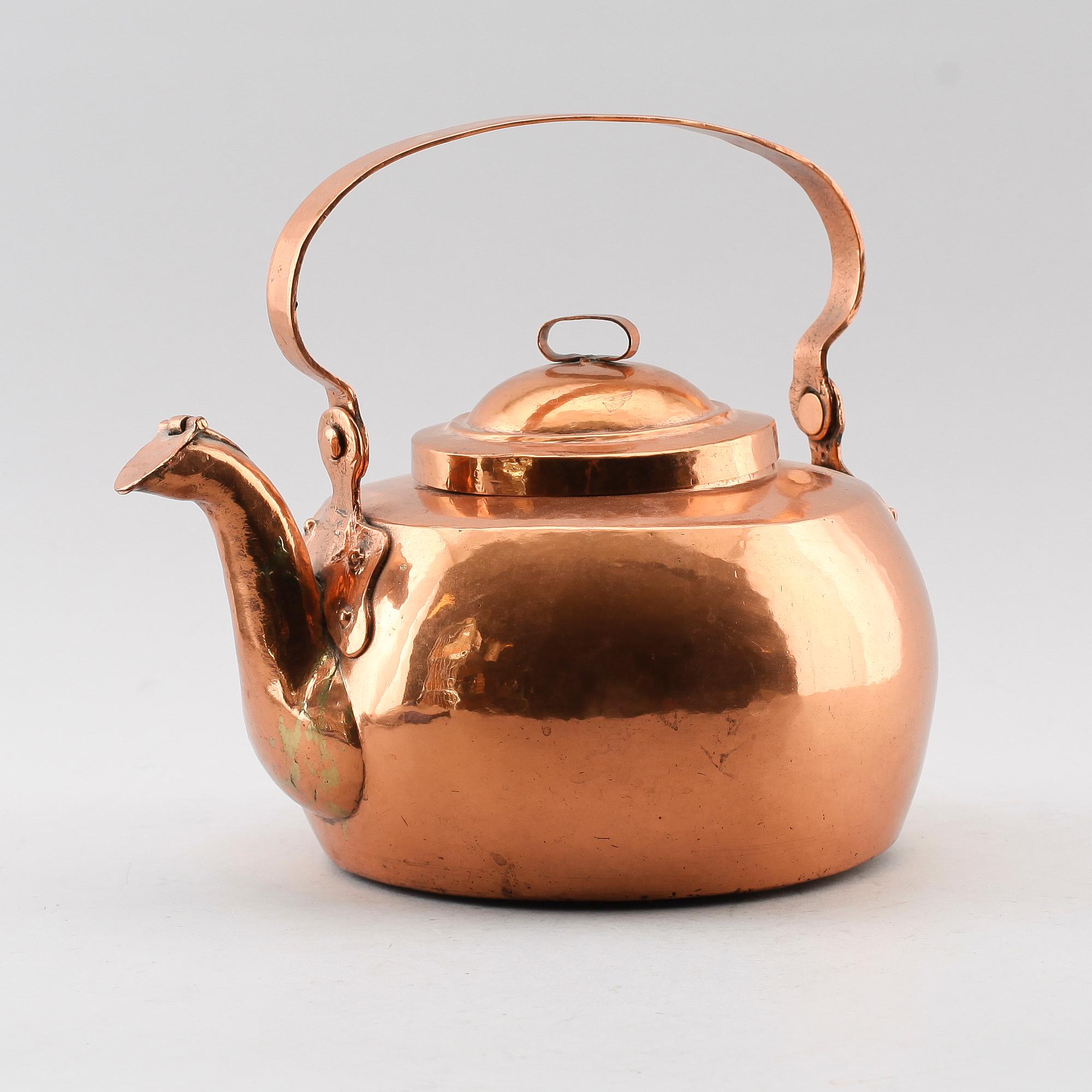 KAFFEKANNA, koppar, tidigt 1800-tal.