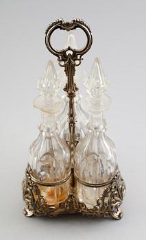 KARAFFSTÄLL, nysilver, James Dixon & Sons, England, omkring år 1900.