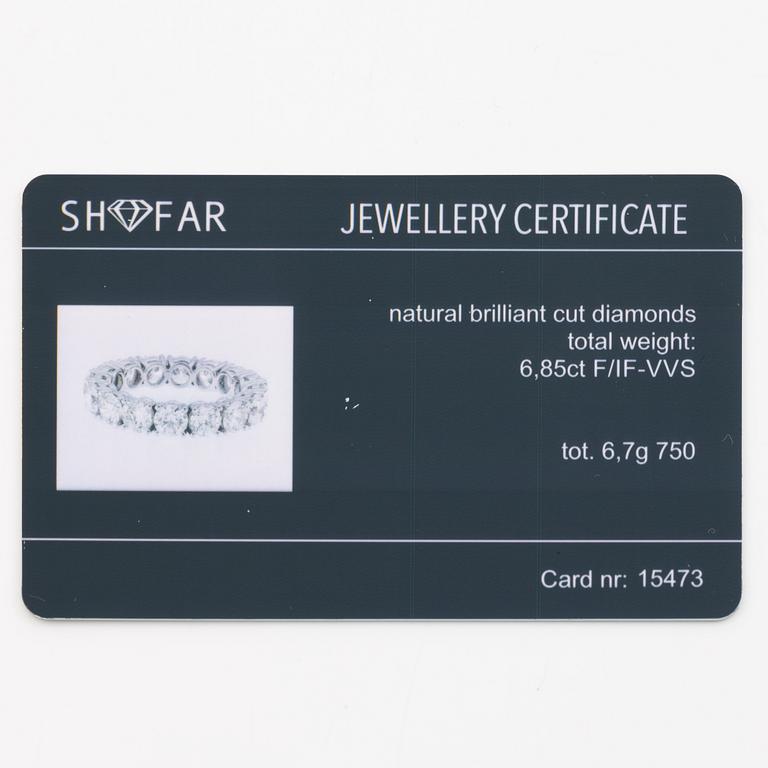 Full eternity ring 18K white gold set with brilliant-cut diamonds.