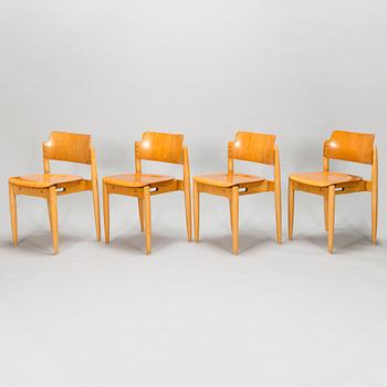 Ilmari Tapiovaara, stolar, 4 st, "Wilman", Wilh. Schauman Fanerfabrik, Jyväskylä, 1900-talets mitt.