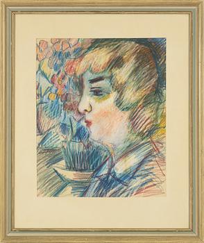 Ester Henning, attributed, pastel, unsigned certified by Hunnar Hjortén.