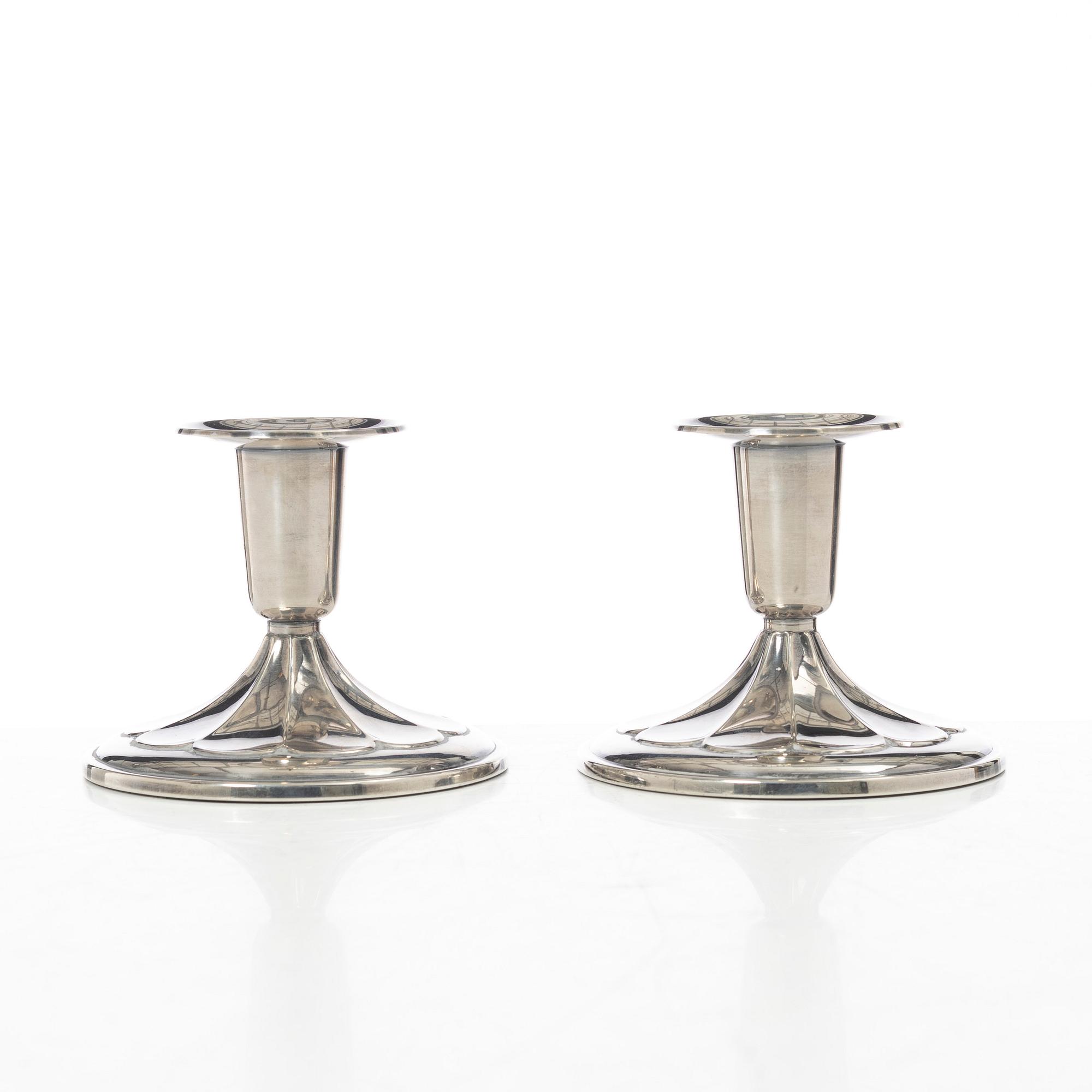 Ljusstakar, ett par, silver, Ceson, Göteborg, 1968.