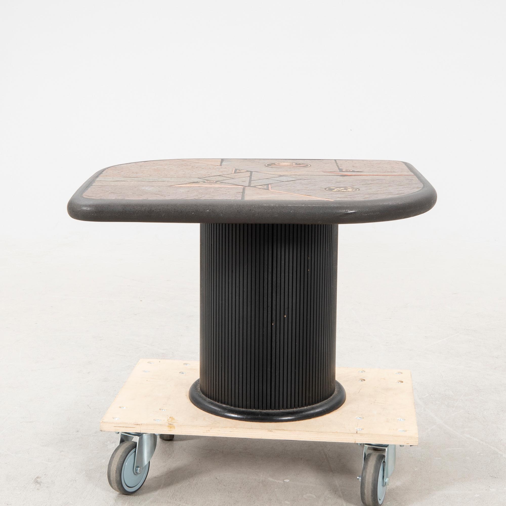 Paul Kingma, a stone coffee table signed 1970s.