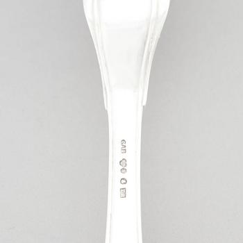 Isak Trybom, bestick, silver, 12 delar, Stockholm 1775. Rokoko.