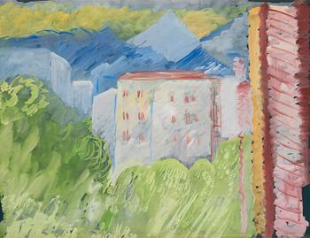 556. Sigrid Hjertén, View of a Southern Landscape with Houses.