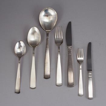 BESTICKSERVISDELAR, 60 "Rosenholm", GAB, 1970-tal. Vikt ca 1424 g. (exklusiva knivar).