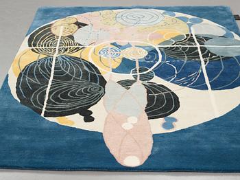 Hilma af Klint, a carpet, "Group III, no 5, The Large Figure Paintings", 10/30, hand tufted, ca 201 x 162,5 cm.