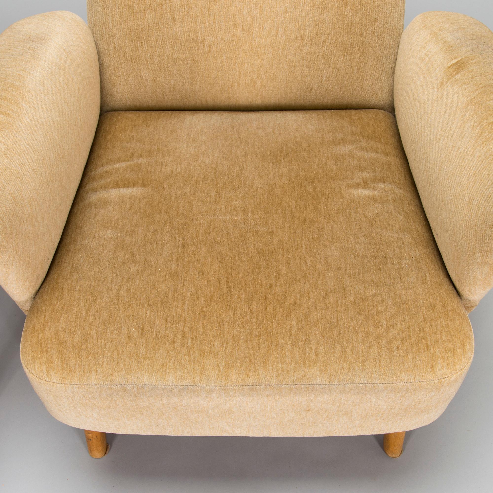 Carl Gustaf Hiort af Ornäs, fåtöljer, ett par, Hiort Tuote Puunveisto, 1900-talets mitt.