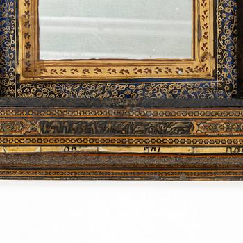 A Qajar Khatamkari laque mirror, circa 1900.