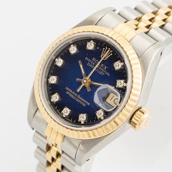 Rolex, Oyster Perpetual, Datejust, "Blue Diamond Vignette Dial", wristwatch, 26 mm.