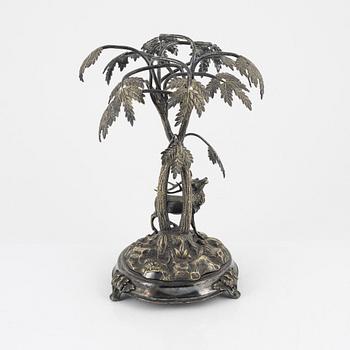 A silver plated and glass centrepiece, Henninger, Germany, late 19th Century.