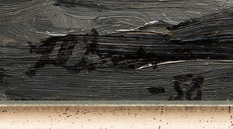 HELENA BRUUN, öljy levylle, signeerattu ja päivätty -58.