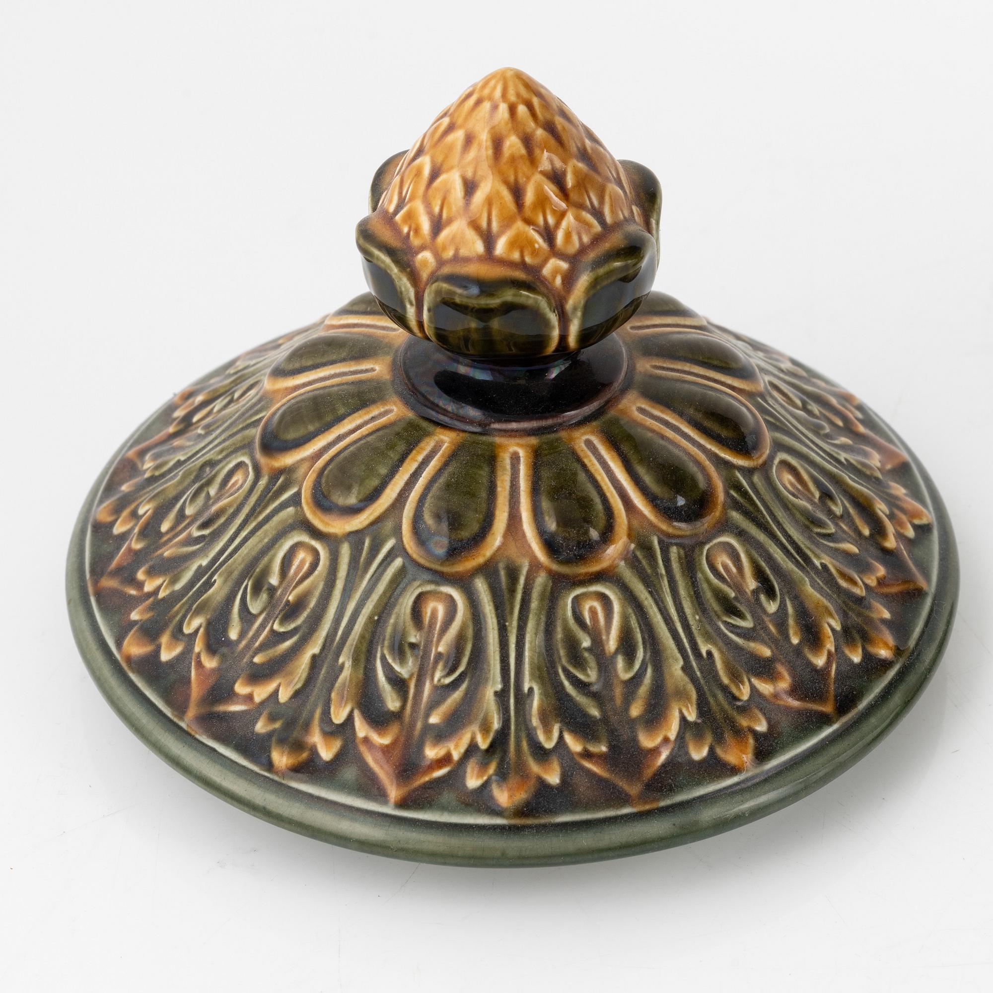 A maiolica lided vase, Rörstrand.
