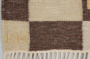 CARPET. Rölakan (flat weave). 303,5 x 195 cm. Signed KH GR. Sweden around mid 20th century.