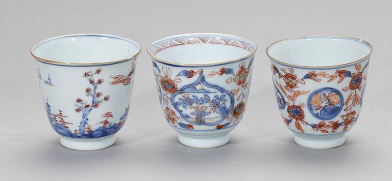 KOPPAR, 3 st, porlsin, Kina, Kangxi (1662-1722).