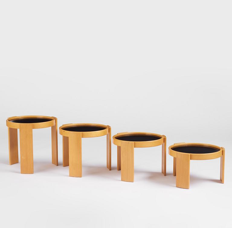 Gianfranco Frattini, a set of nesting tables model "780", Cassina, Italy post 1966.