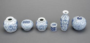 PARTI PORSLIN, 6 delar, Kina, 1800/1900-tal.