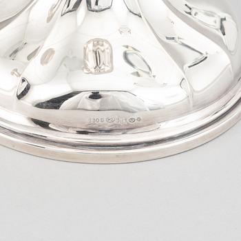A pair of Norwegian silver candle sticks, mid 20th century.