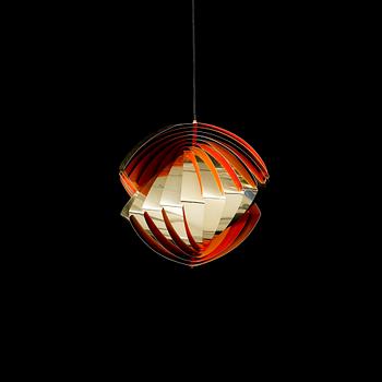 TAKLAMPA, "Konkylie" / "Tivolilampan", Louis Weisdorf, Lyfa, Danmark, 1960-tal. Höjd ca 40 cm.