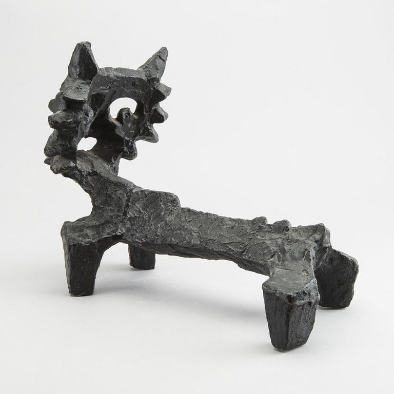 An second half of the 20th century Olle Hermansson cast iron andiron "Räven" from Husqvarna.