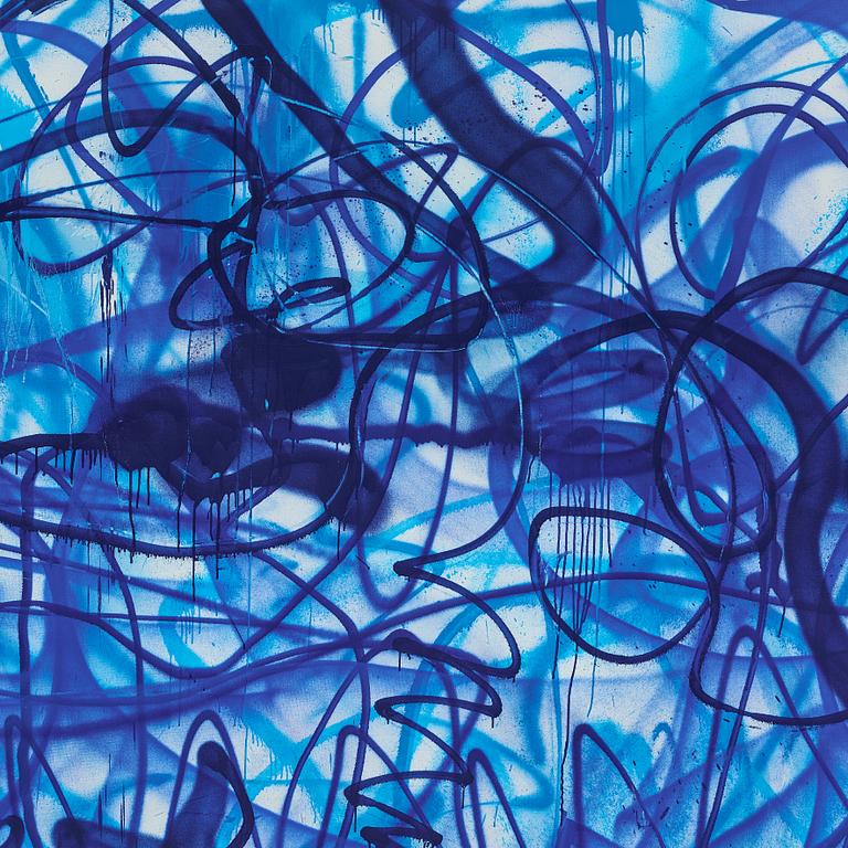 MAGNUS "NUG" GUSTAFSSON, sprayfärg på duk, signerad a tergo.