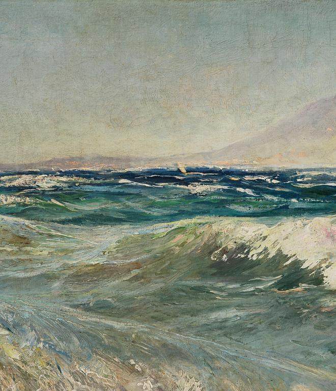 Anshelm Schultzberg, Vy över Neapelbukten med Vesuvius i bakgrunden.