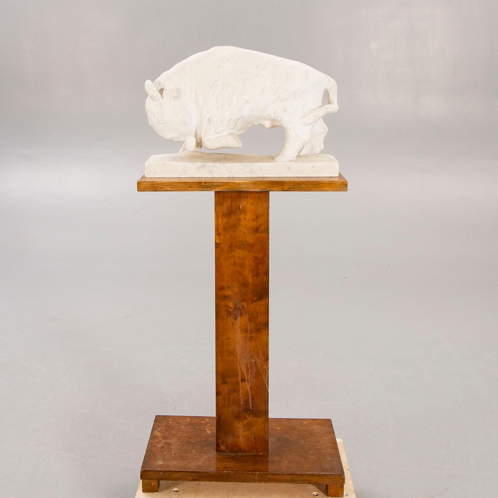 Carl Emil Fontell, skulptur signerad marmor.