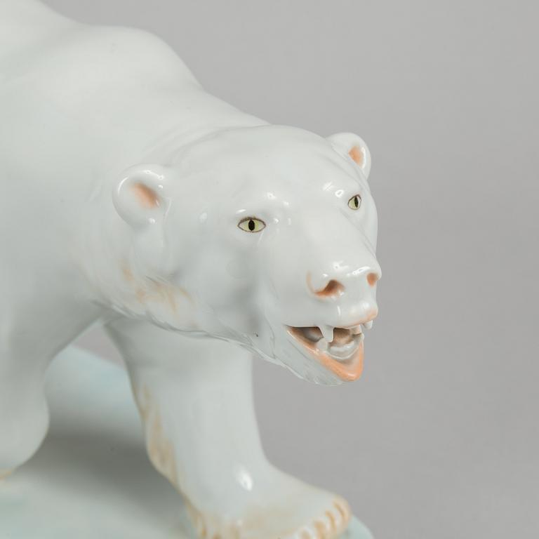 Herend, a 5267 porcelain polar bear, Hungary.