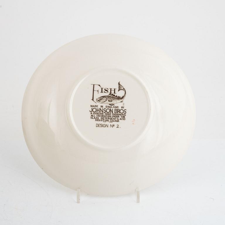 Fiskservis, 20 delar, flintgods, "Fish", Johnson Bros, England.