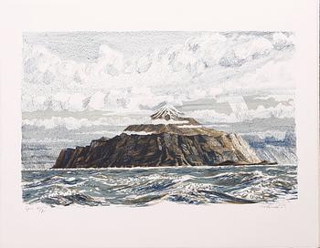 SVENSSON, ROLAND, mapp med litografier, 7 litografier, "Tristan da Cunha", sign o numr 45/75.