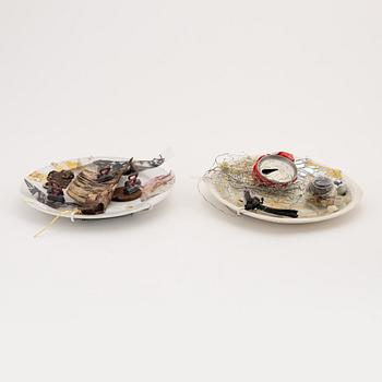 Kjartan Slettemark, multiples/plates, 7, mixed media, 1988, signed 16/24, 4/24, 8/24, 21/24, 3/24, 7/24.