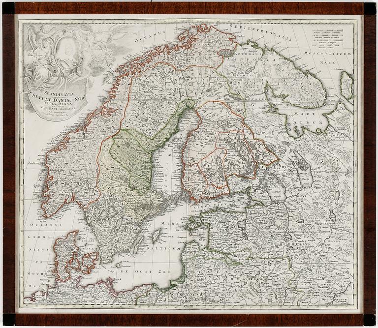 JOHAN BAPTISTA HOMANN, karta, 1700-talets andra hälft.