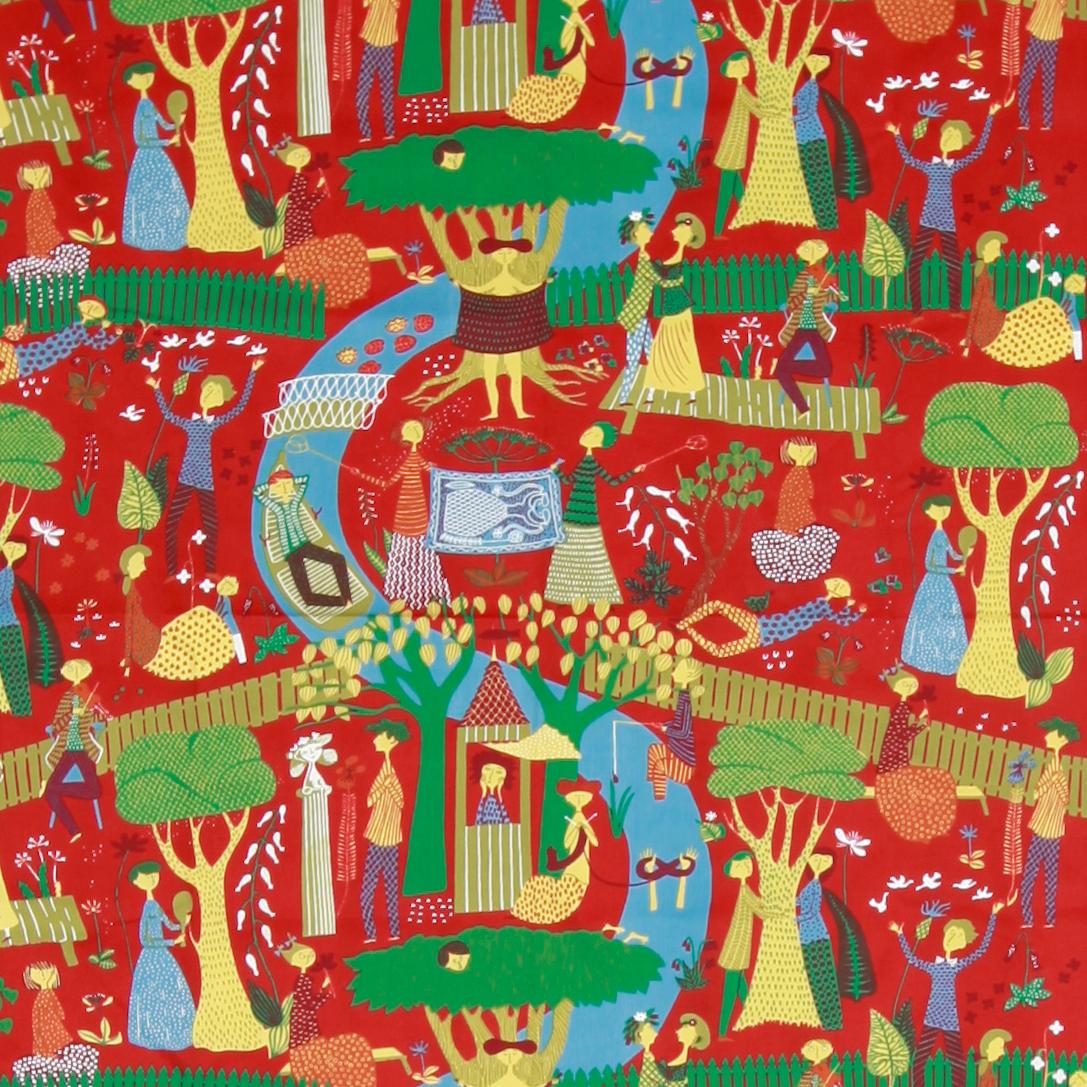 TEXTIL, bomullsrips, Stig Lindberg, Ljungbergs textiltryck, Floda, 2000-tal.
