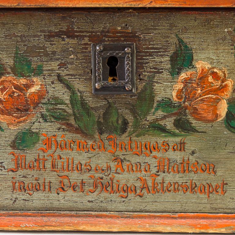 A brides box, dated 1896.