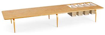 537. A Bruno Mathsson birch table for magazines, by Karl Mathsson, Värnamo, 1960's.