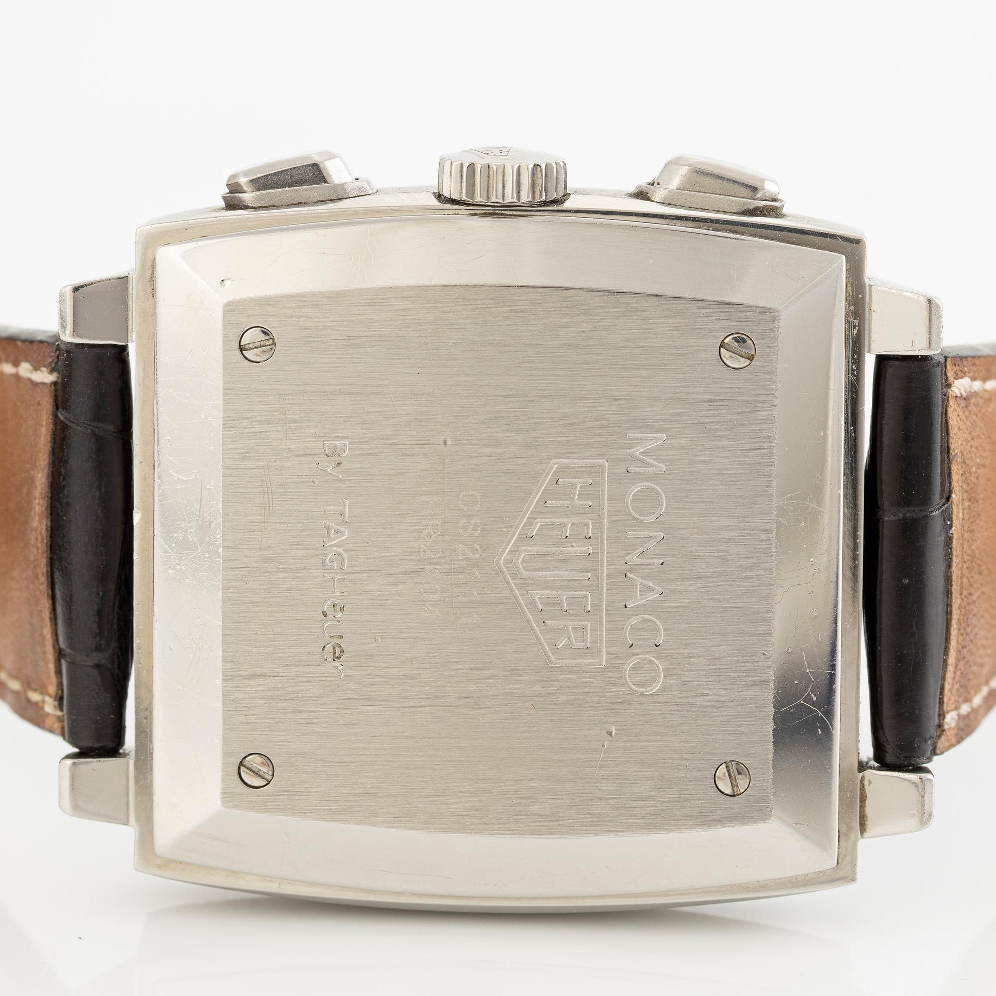 Heuer, Monaco, by Tag Heuer, armbandsur, kronograf, 38 x 38 (46,5) mm.