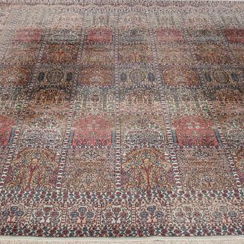 A CARPET, silk Kashmir, ca 315 x 240 cm.