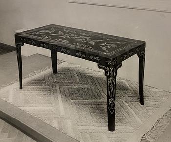 Carl Malmsten, a richly inlayed table, executed by master cabinet maker Albin Johansson, Stockholm 1938.