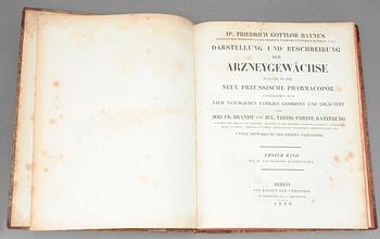 FRIEDRICH GOTTLOB HAYNE, 4 vol i 2, Darstellung und Beschreibung der Arzneygewächse.., Berlin resp Leipzig 1829-1848.