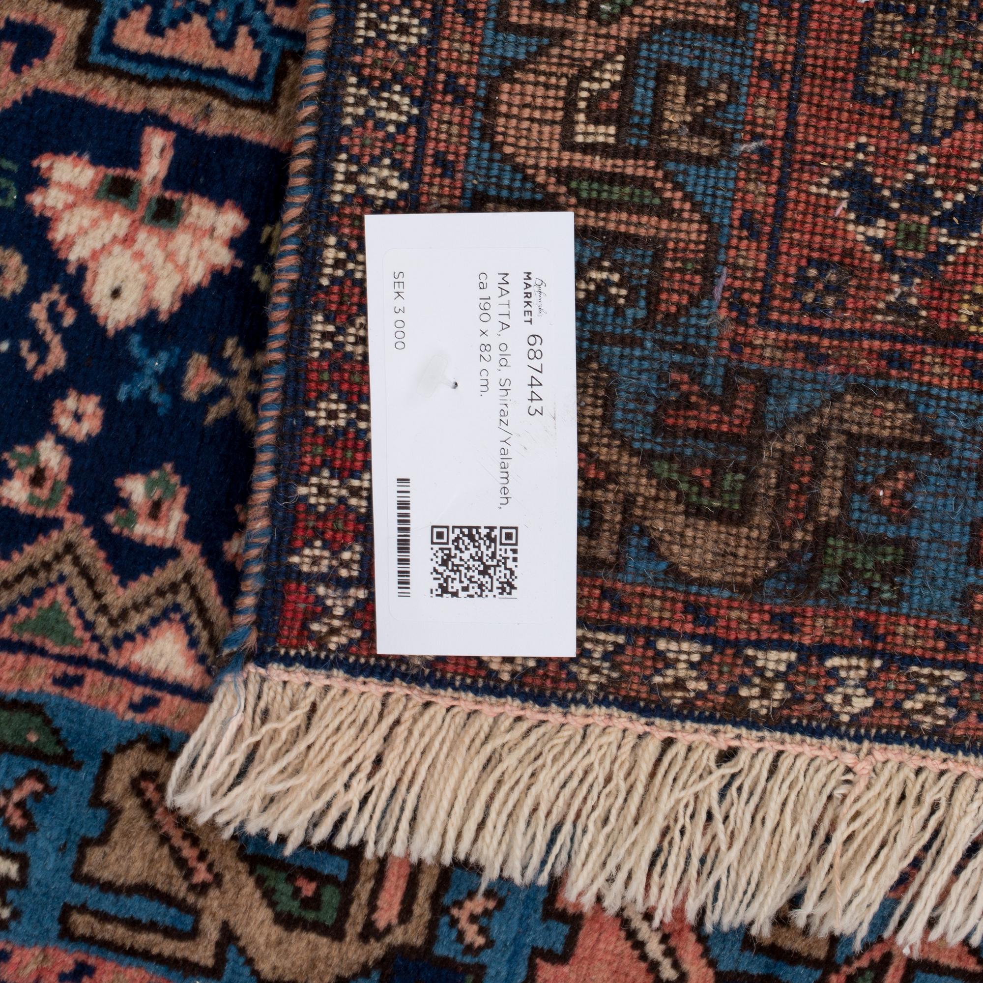 MATTA, old, Shiraz/Yalameh, ca 190 x 82 cm.