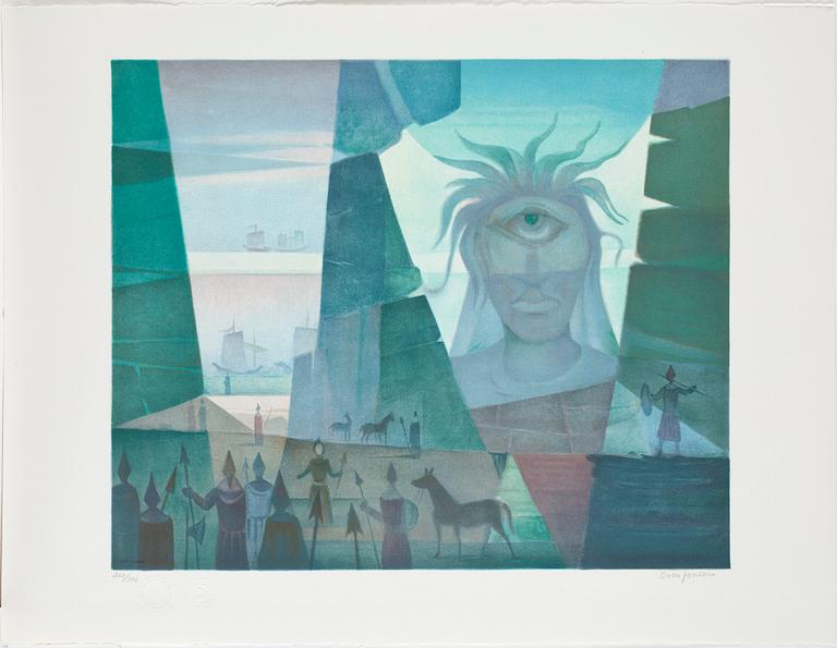 SVEN JONSON, mapp med 6 färglitografier, sign och numr 250/390.