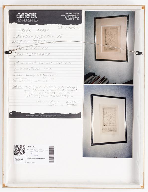 Max Ernst, etching, 1932, signed in pencil 2 état 1/2.