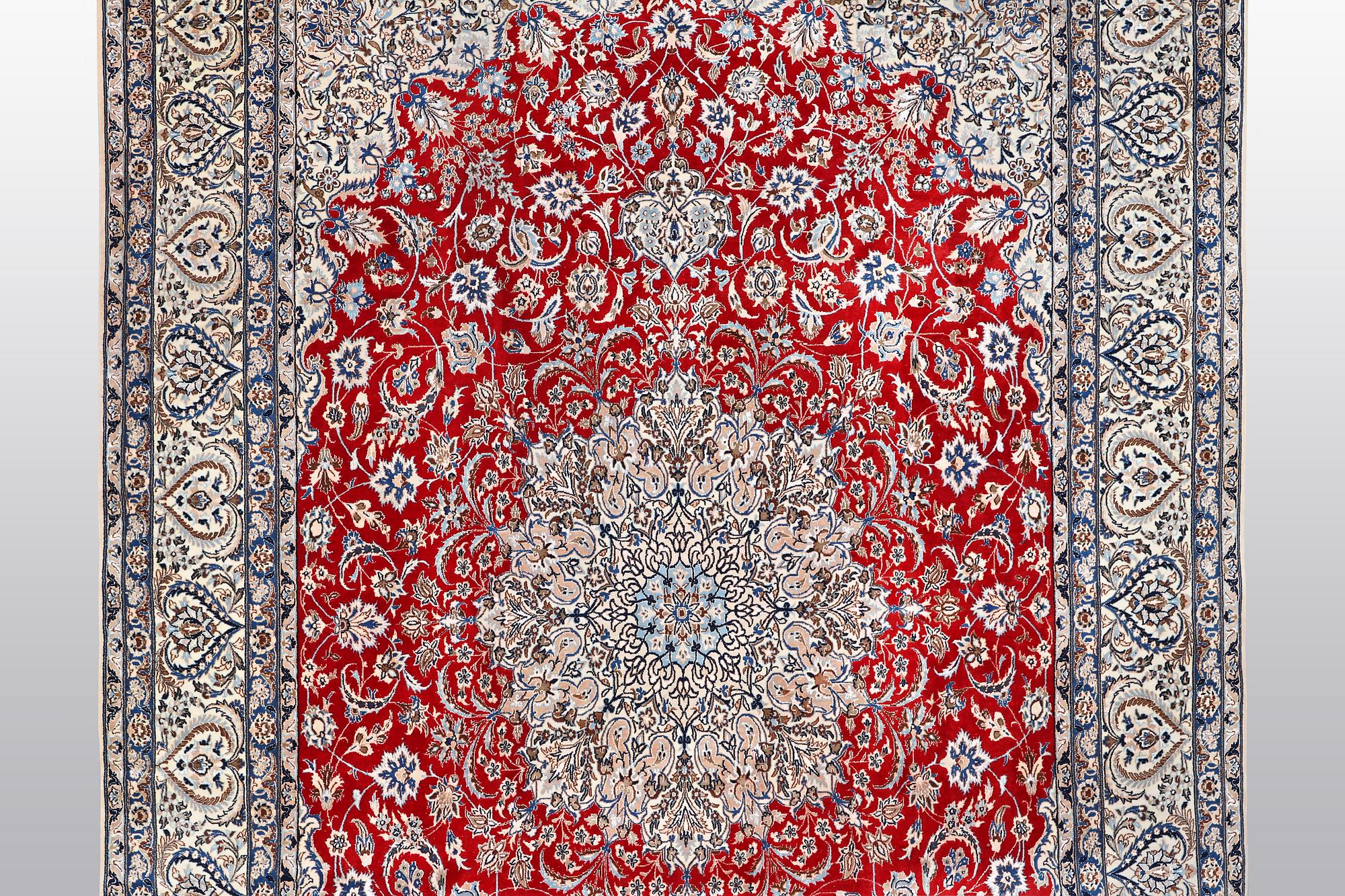 A carpet, Nain 9 LAA, part silk, ca 457 x 325 cm.