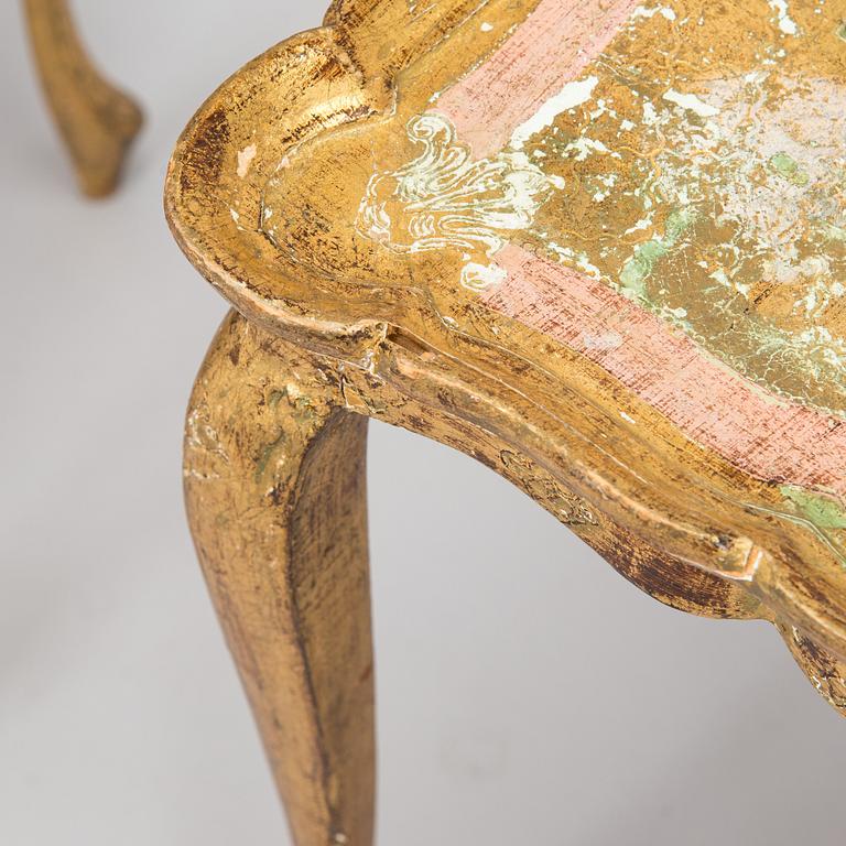 An Italian, mid-20th-century nesting table.