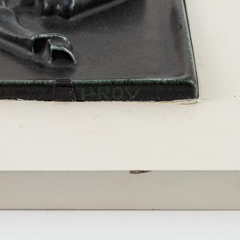 A pair of earthenware bas reliefs by Bertil Lundgren for Rörstrand, Sweden.