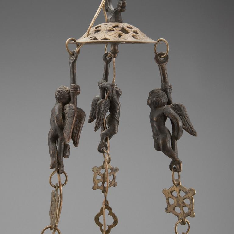 TAKAMPEL, metall, 1900-tal. Höjd ca 60 cm.