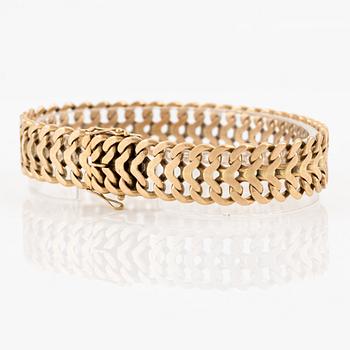 Armband, 18K guld, fiskbenslänk.